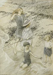Vier Kinder am Strand, 1910